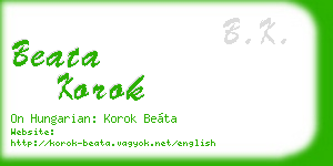 beata korok business card
